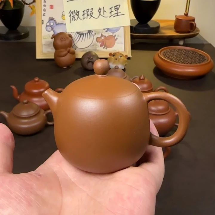茶壶紫砂90cc微瑕龙蛋