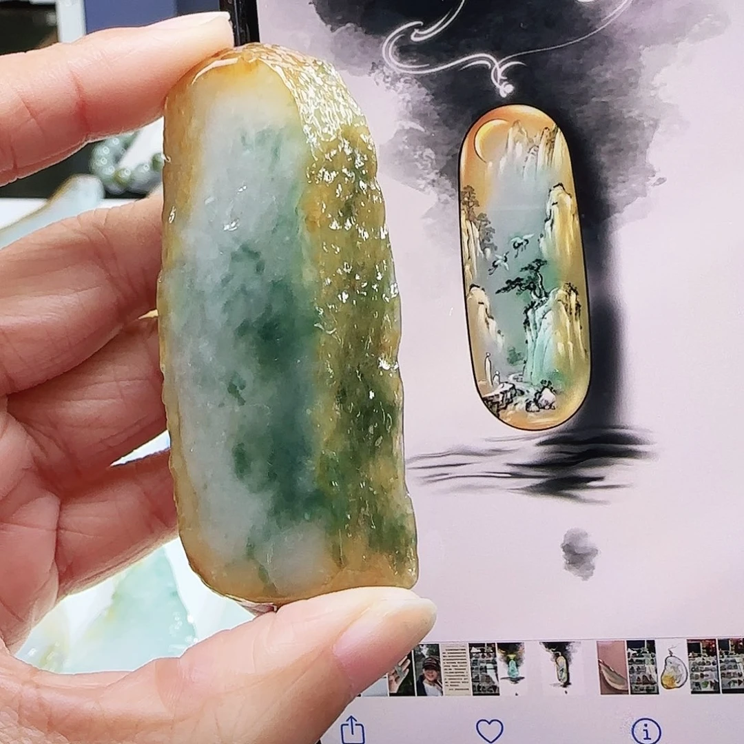 定制翡翠未镶嵌缅甸翡翠挂件