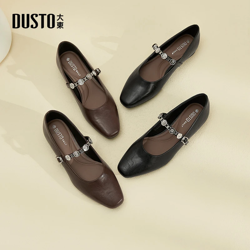 大东方头玛丽珍女鞋法式复古时尚百搭浅口单鞋低跟软底女鞋3119