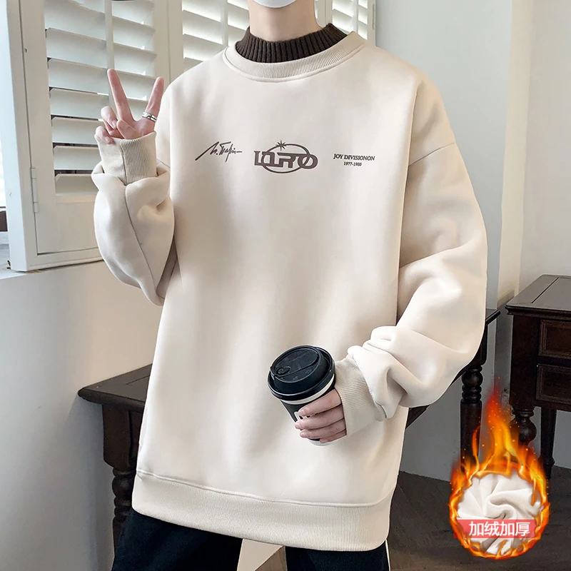 长袖青少年秋冬季拼色卫衣男士韩版卫衣半高领假两件潮流上衣百搭