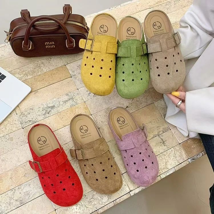 L678夏季新款踩屎感懒人拖鞋女