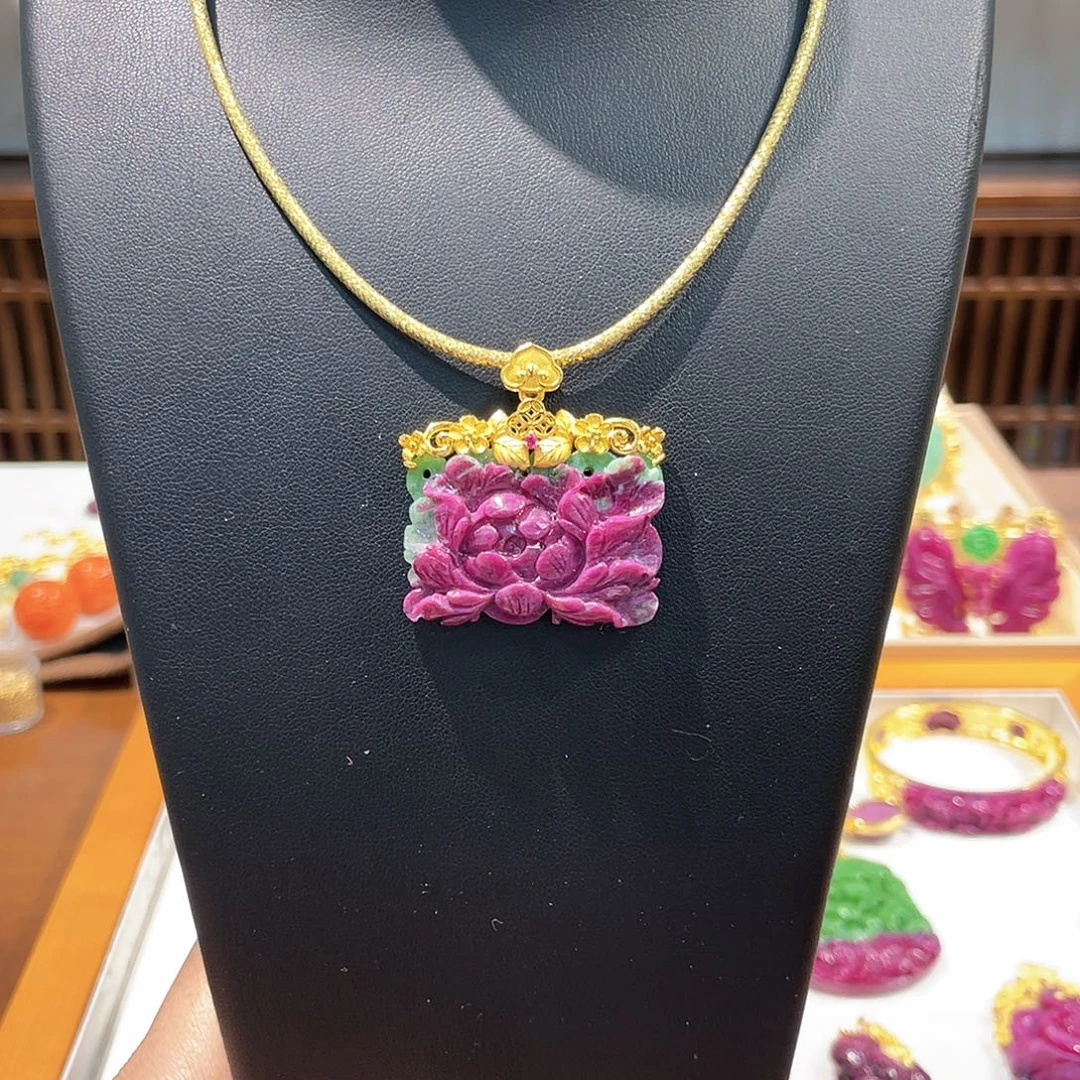 锦纶非金属吊坠红宝