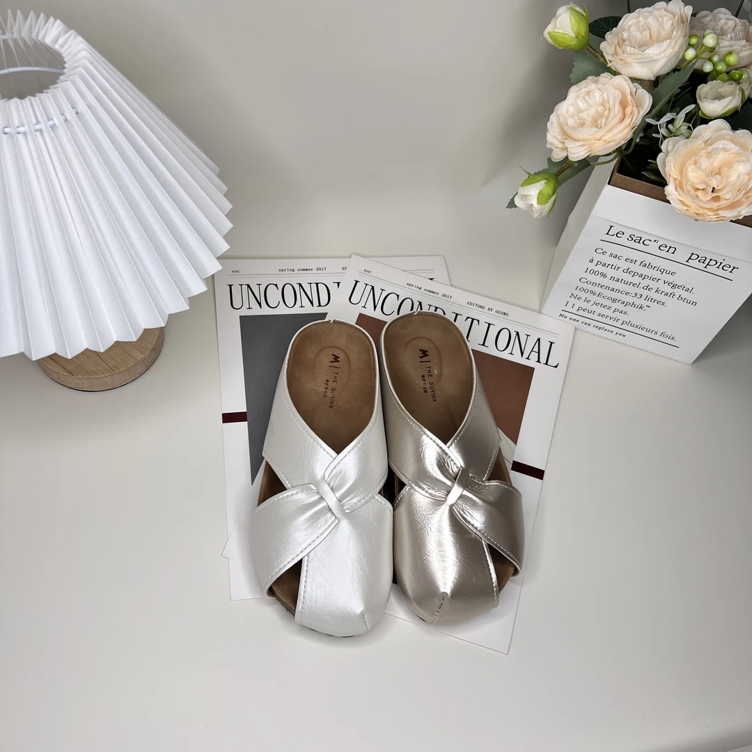 平跟包头平底方头法式休闲防滑软底夏季包头拖舒适时尚百搭半拖