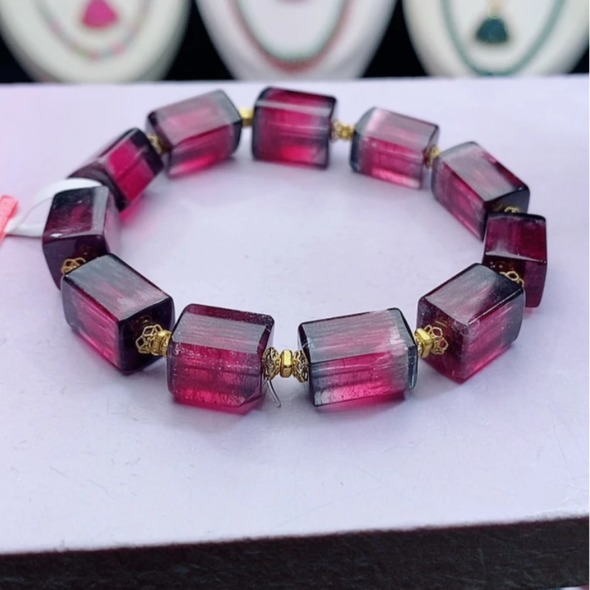 【闪购商品】碧玺手链18K金镶嵌碧玺手链