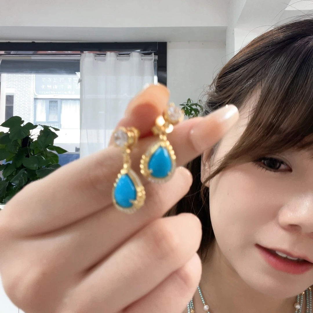 未镶嵌绿松石耳饰发货一件