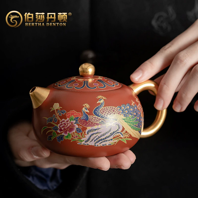 BERTHA DENTON/伯莎丹顿大红袍紫砂壶手工西施壶茶具高端泡茶壶