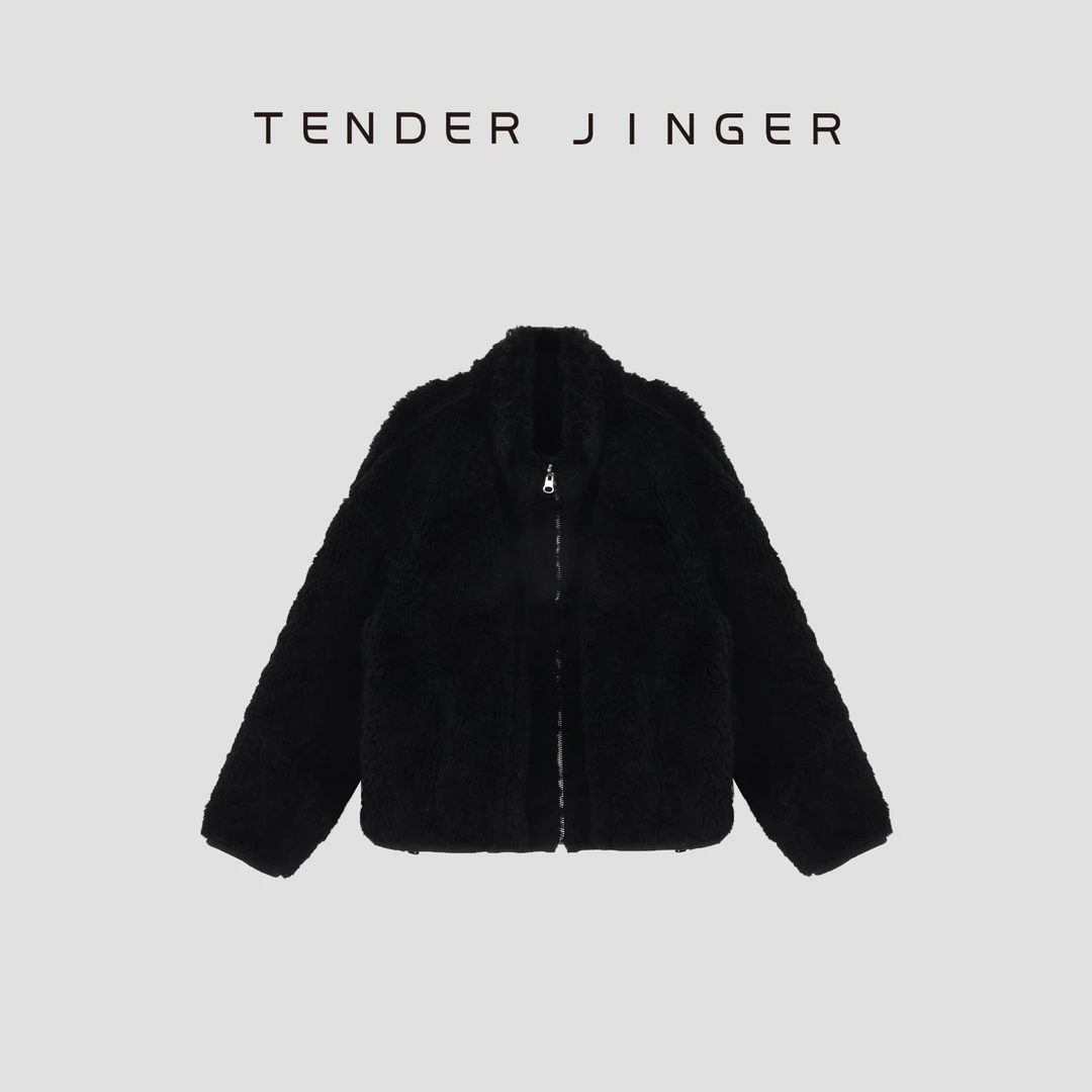 Tender Jinger【黑标】绵羊毛绒两面穿立领外套T53XLK30744