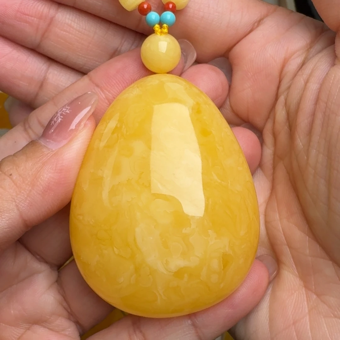 蜜蜡未镶嵌毛衣链无优化无烤色无补胶无覆膜无辐照无煮蜜