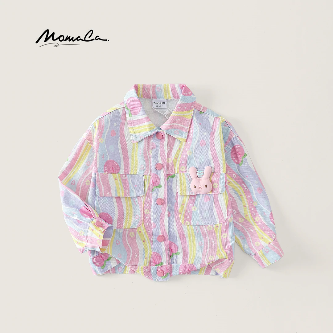 MOMOCO女童秋季时尚可爱洋气满印立体玩偶夹克外套77780107004