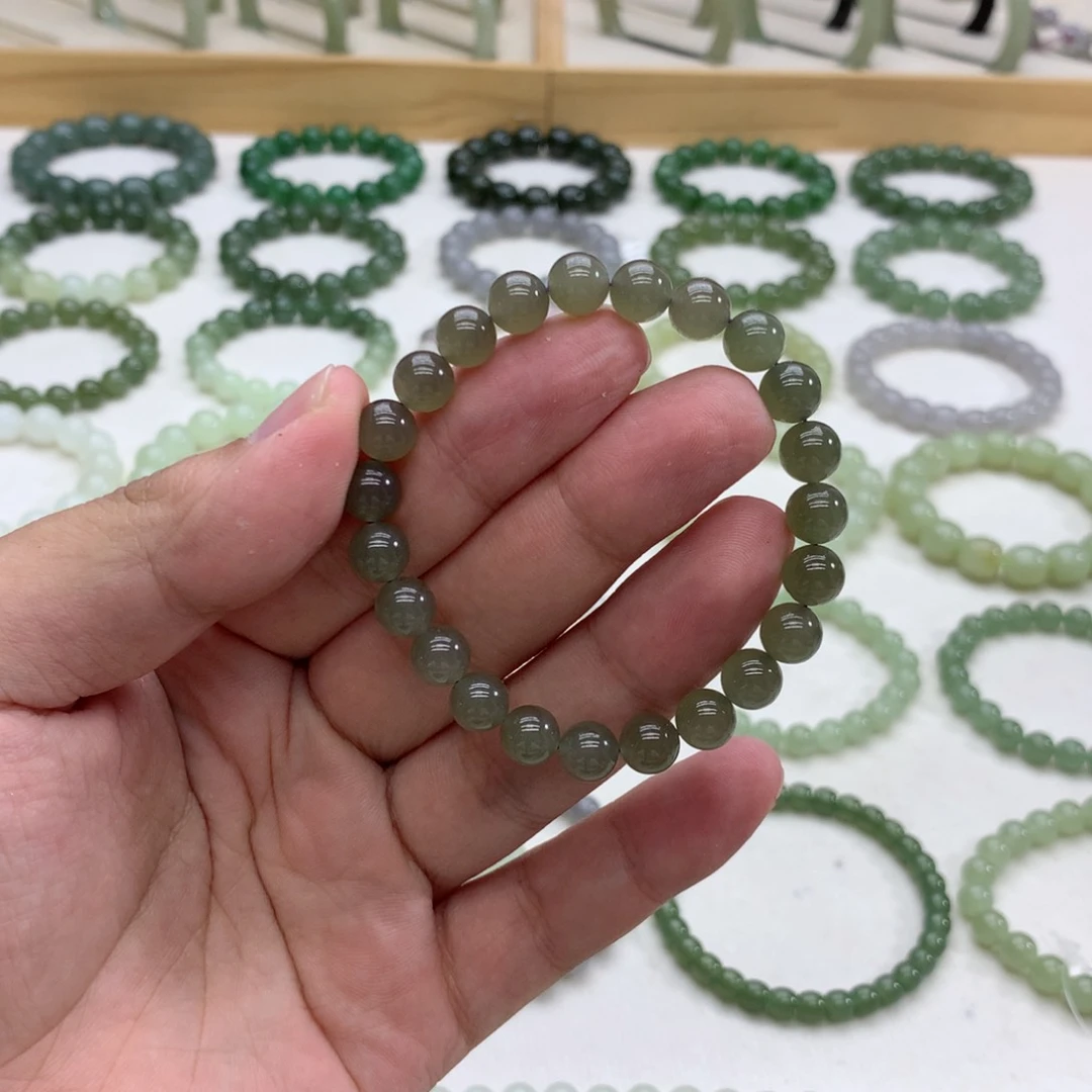 手串未镶嵌和田玉（冰藕灰7.7）