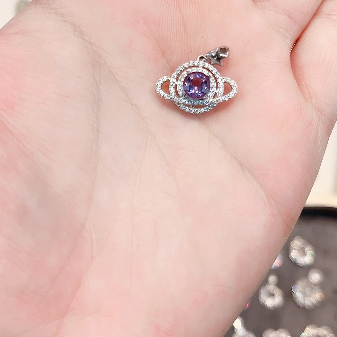 紫晶吊坠(赠链)银S925镶嵌