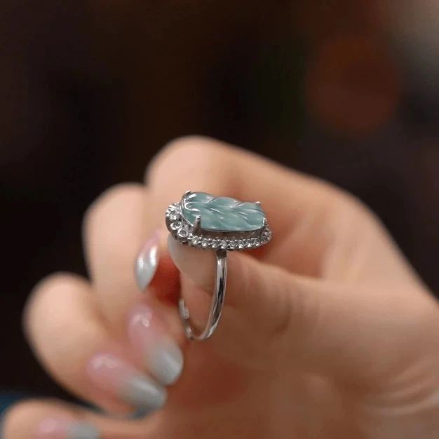 冰透翡翠金枝玉叶戒指（多样性发一件）DZ-1177