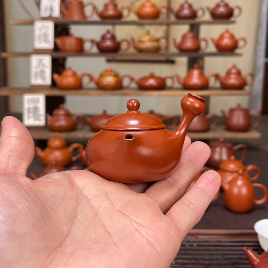 易***怒茶壶紫砂芙蓉侧把微瑕55cc