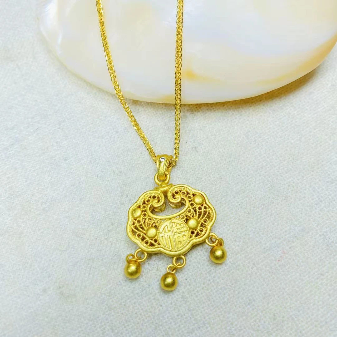 K0558黄色小如意锁项链多样性发货47552