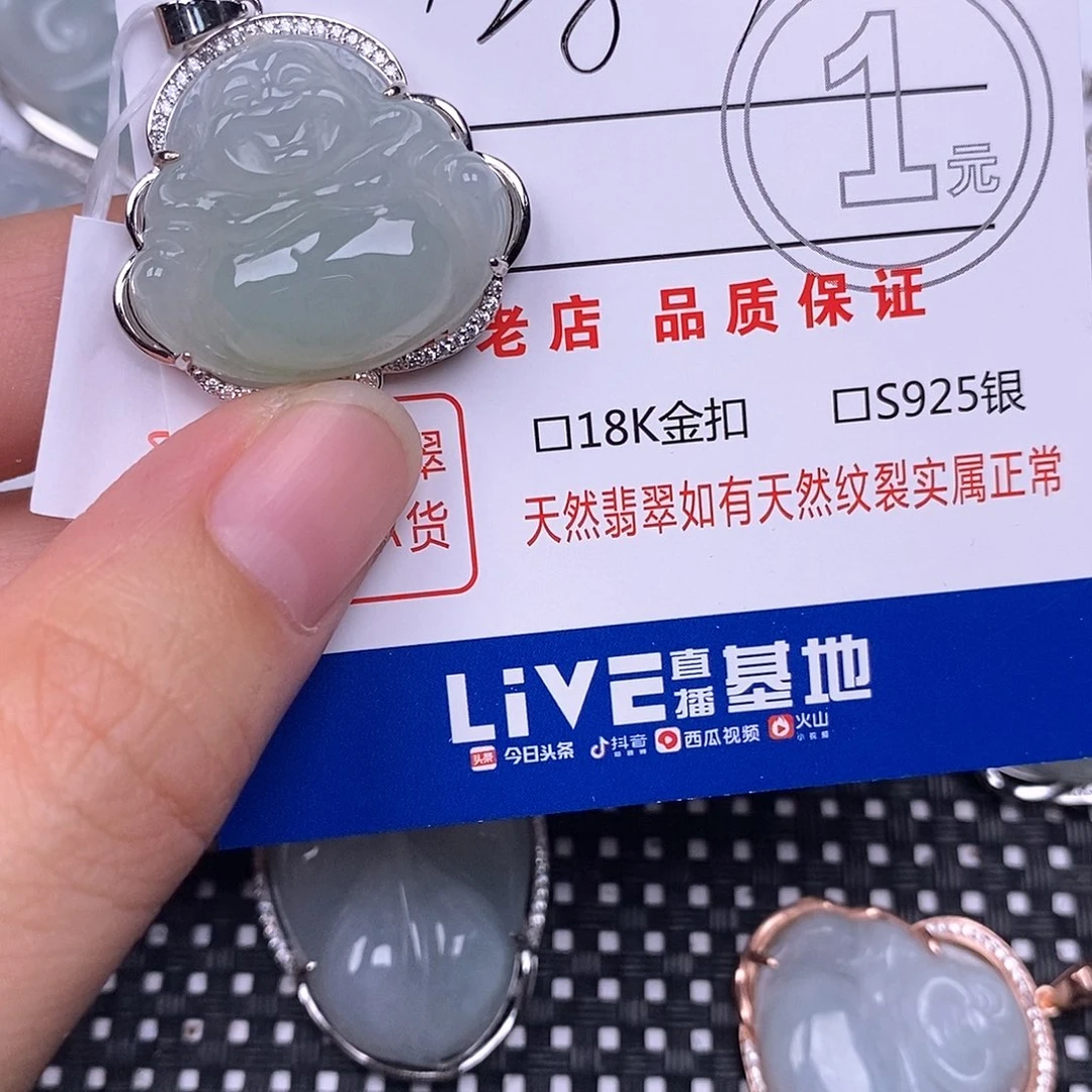 玲***梦翡翠银S925镶嵌颈饰