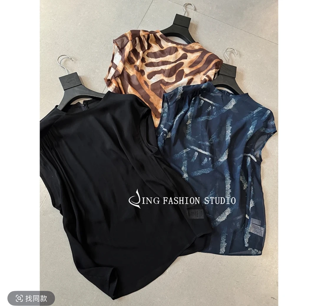 JING2025夏季新款2128时尚女装长袖百搭宽松T不规则薄款小衫