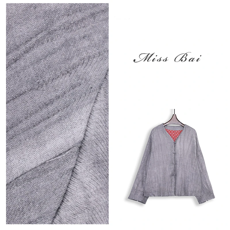 YIWEN-【北平知秋】雅致肌理感苎麻刺绣莱赛尔棉服外套MF5018