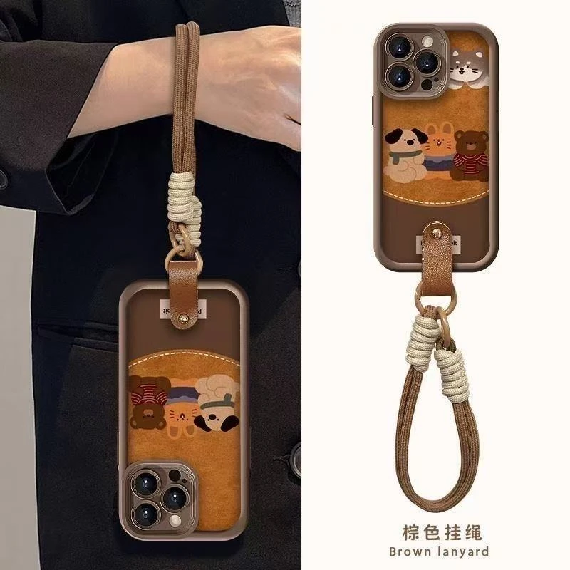 美拉德动物小熊阶梯手机壳适用苹果华为OPPO小米VIVO