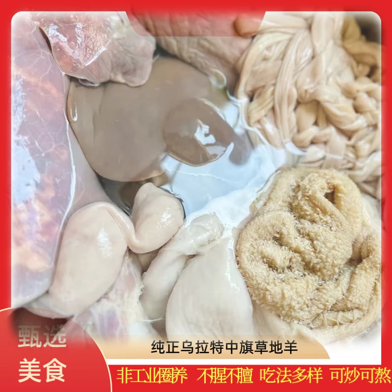 内蒙羊下水（手洗干净的全套羊头羊蹄羊心肝肺羊肚子）