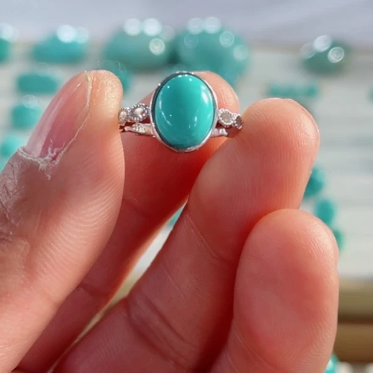 绿松石珠宝奇石银S925镶嵌?***?