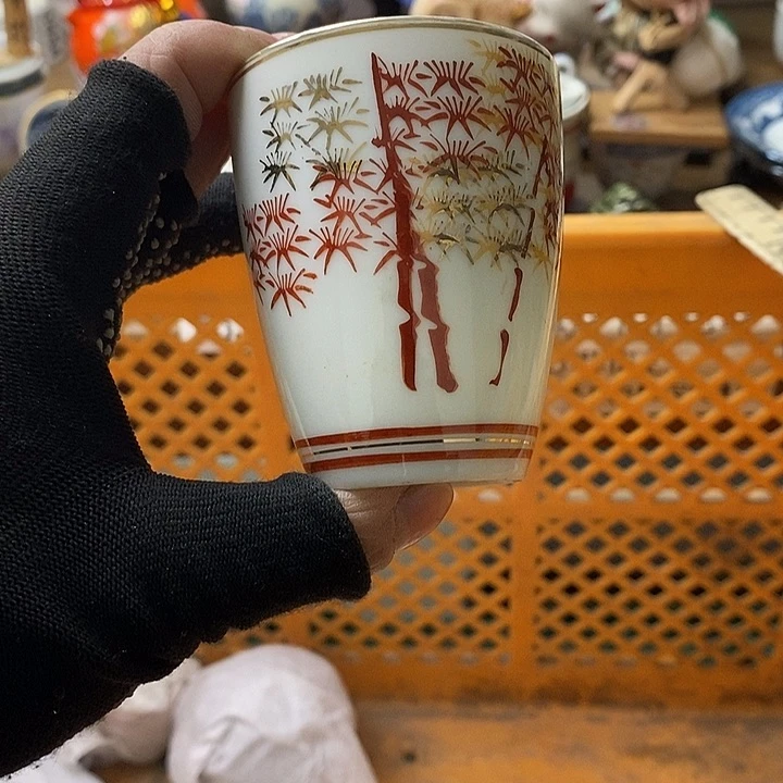 紫砂茶杯贺*囍日本回流精品瓷器