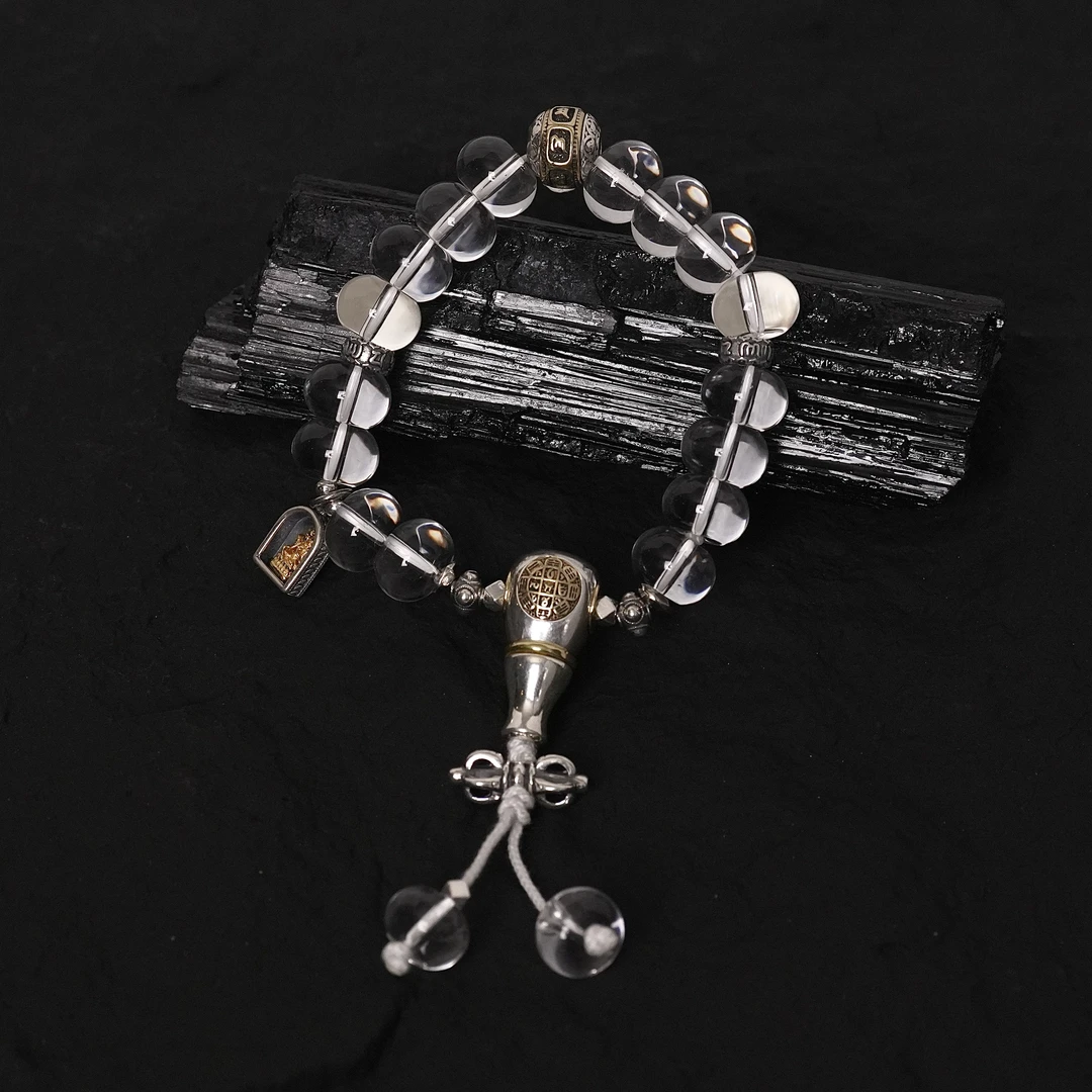 925银手链 【合家欢手链】净体白水手工绿度母设计款手链MNX