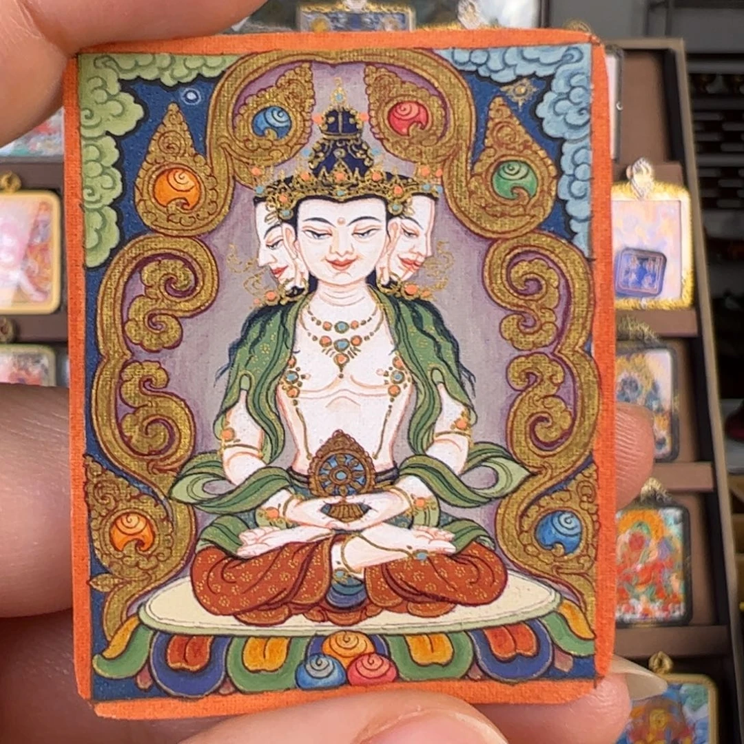 一***心吊坠大日如来唐卡绘画作品