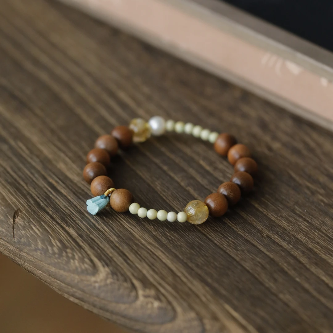 麦麦【沐芷】天然老山檀+松松 手串 多样性发货其一q