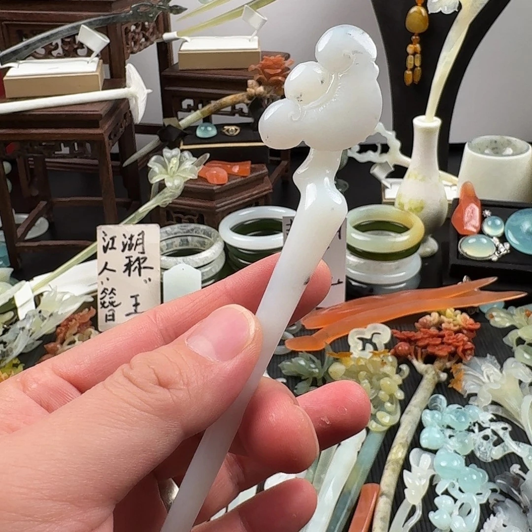 蛇纹石玉未镶嵌发饰