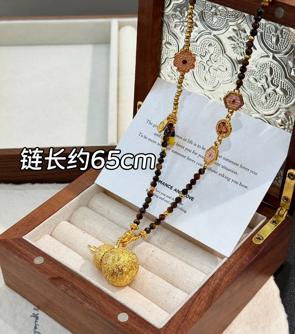 铜合金项链 XL-82新款中式镶钻国风香囊葫芦毛衣链