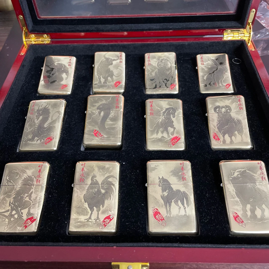 ZORRO佐罗790原铜填砂生肖守护神打火机套装密封新款全铜本命年