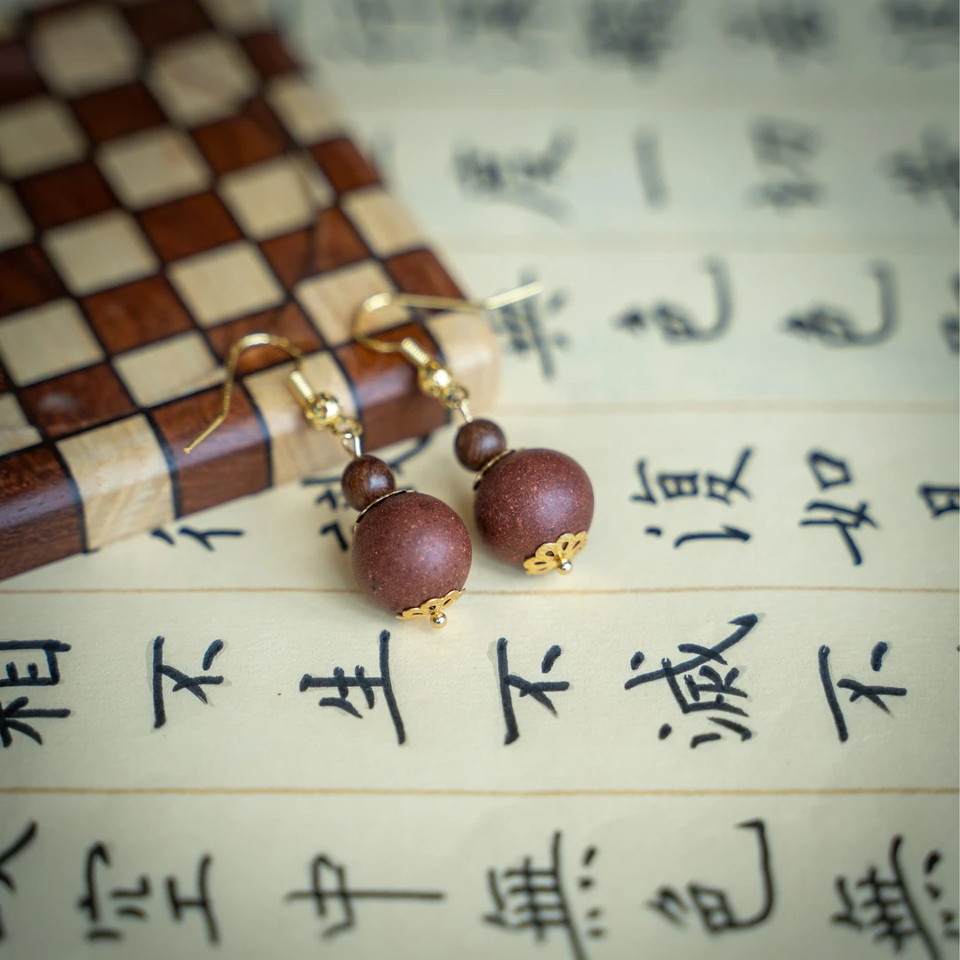 【颜若玫华●耳钉合集 】古法手作合香珠非遗新中式饰品冷凝香对珠