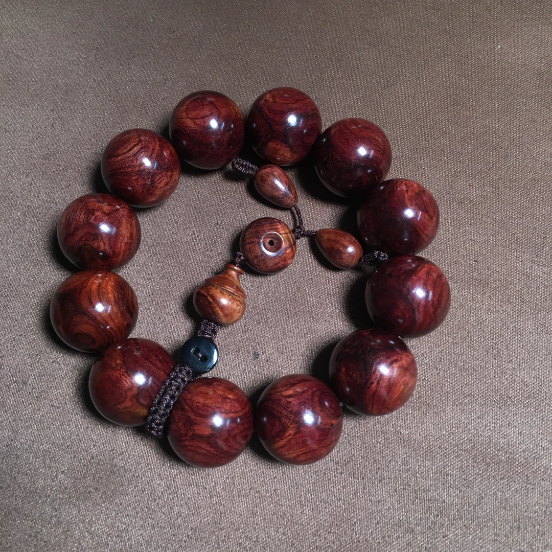 【一物一拍】XJ022海南黄花梨油梨半正心鬼脸2.0手串