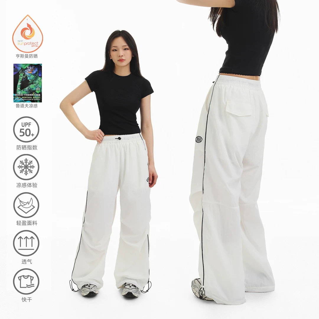 DESSUU 25年夏季新款鲁道夫+亨斯迈 凉感防晒宽松伞兵裤