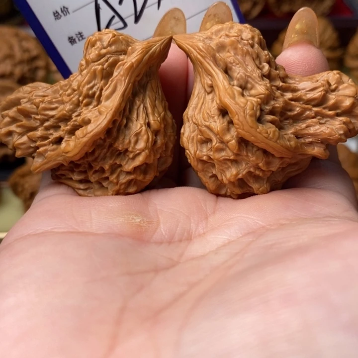 鹤***把件桃核精品大鸳鸯