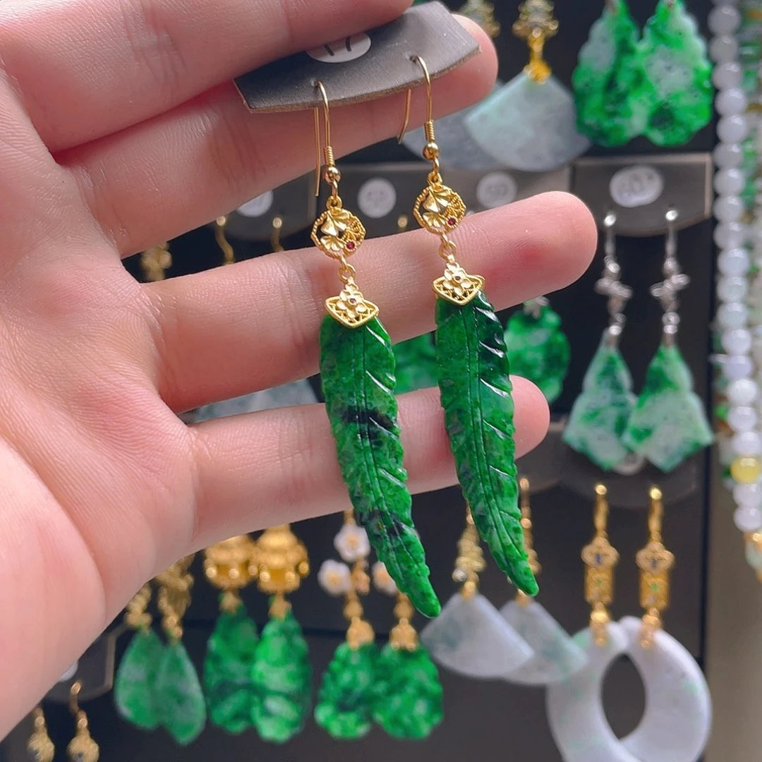 翡翠未镶嵌耳饰翡翠