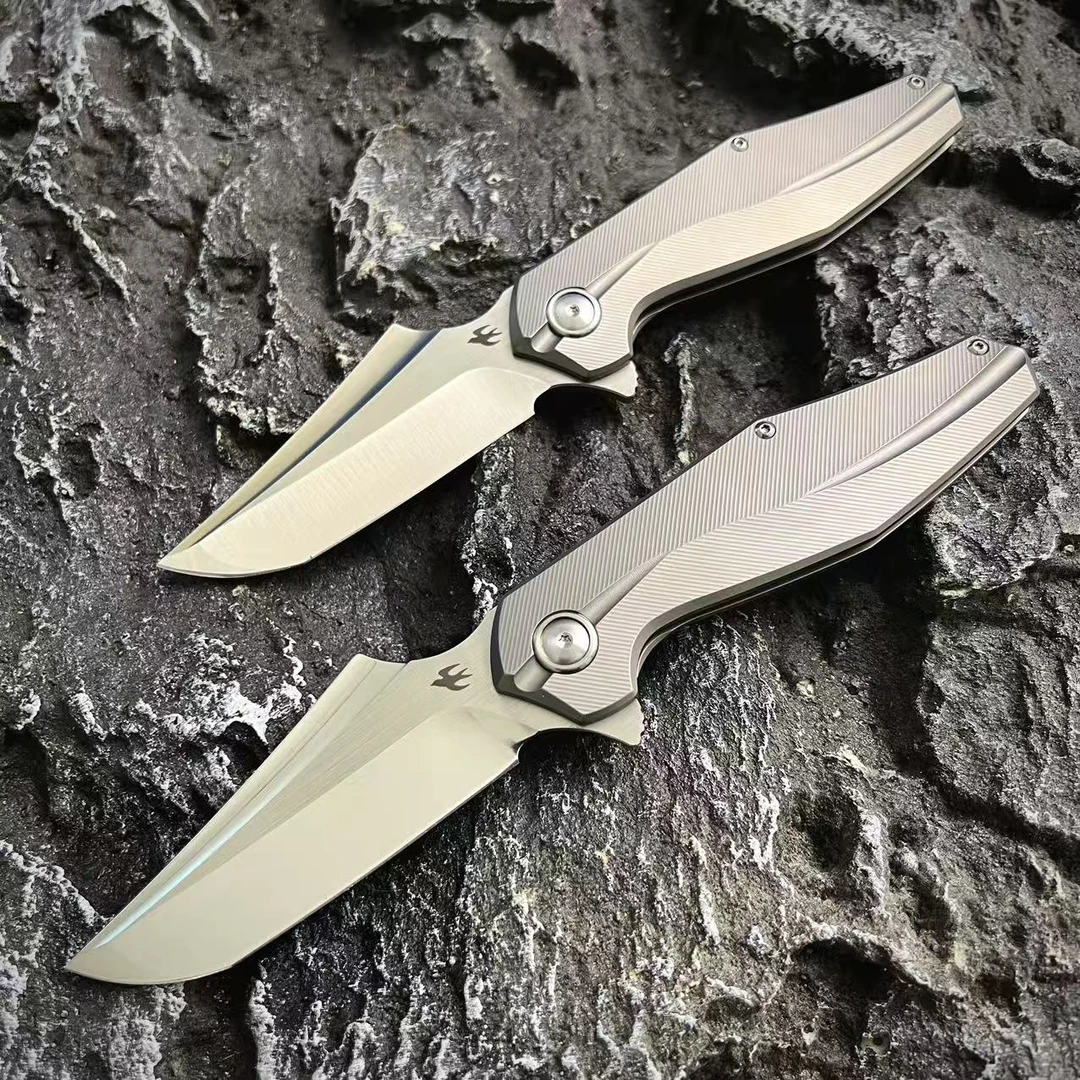 无限查理-逆光天使 进口M390-缎面拉丝工艺钛合金户外EDC口袋折