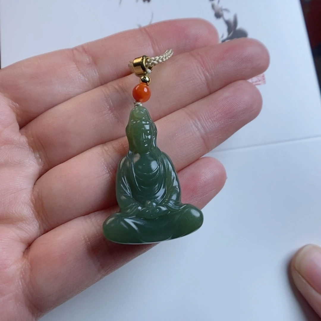 和田玉手链未镶嵌沙枣青青梅色