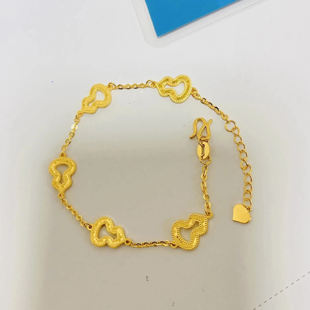 足金999鱼鳞龙鳞中空葫芦手链仙女时尚