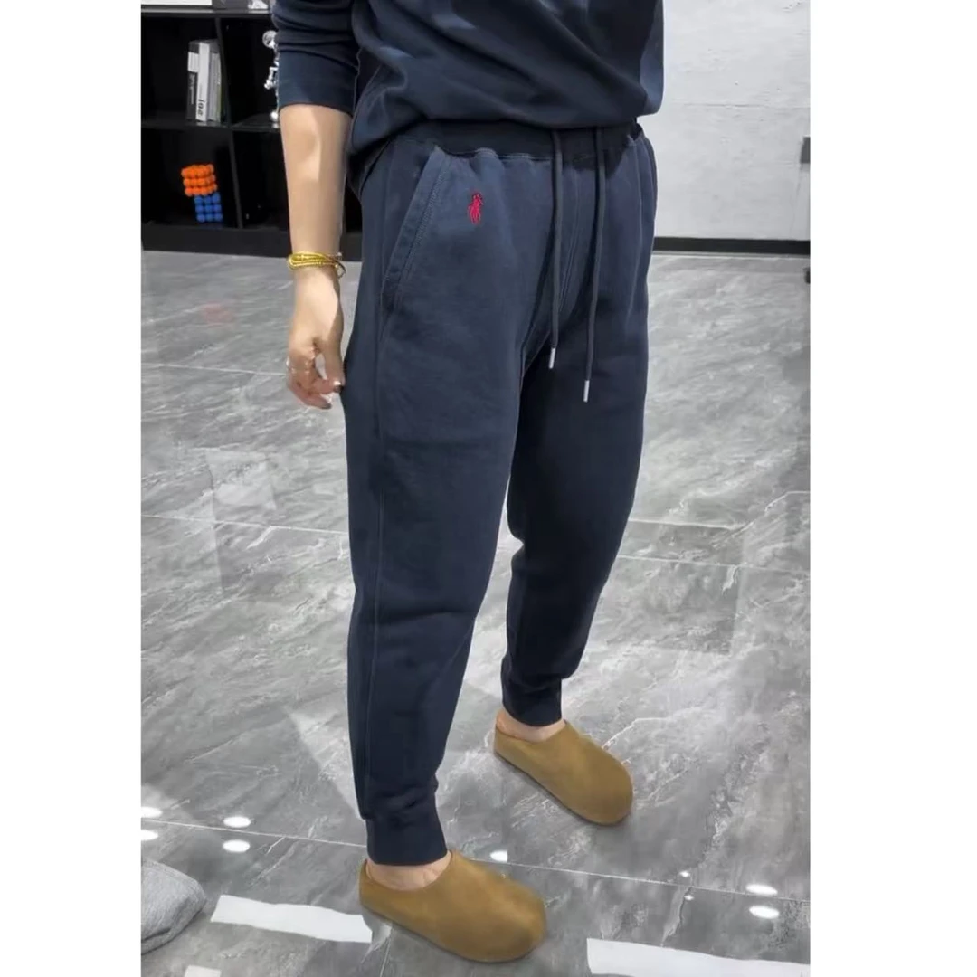 景倩妮今年流行刺绣收口休闲裤2025年秋冬新款加绒显瘦九分束脚裤