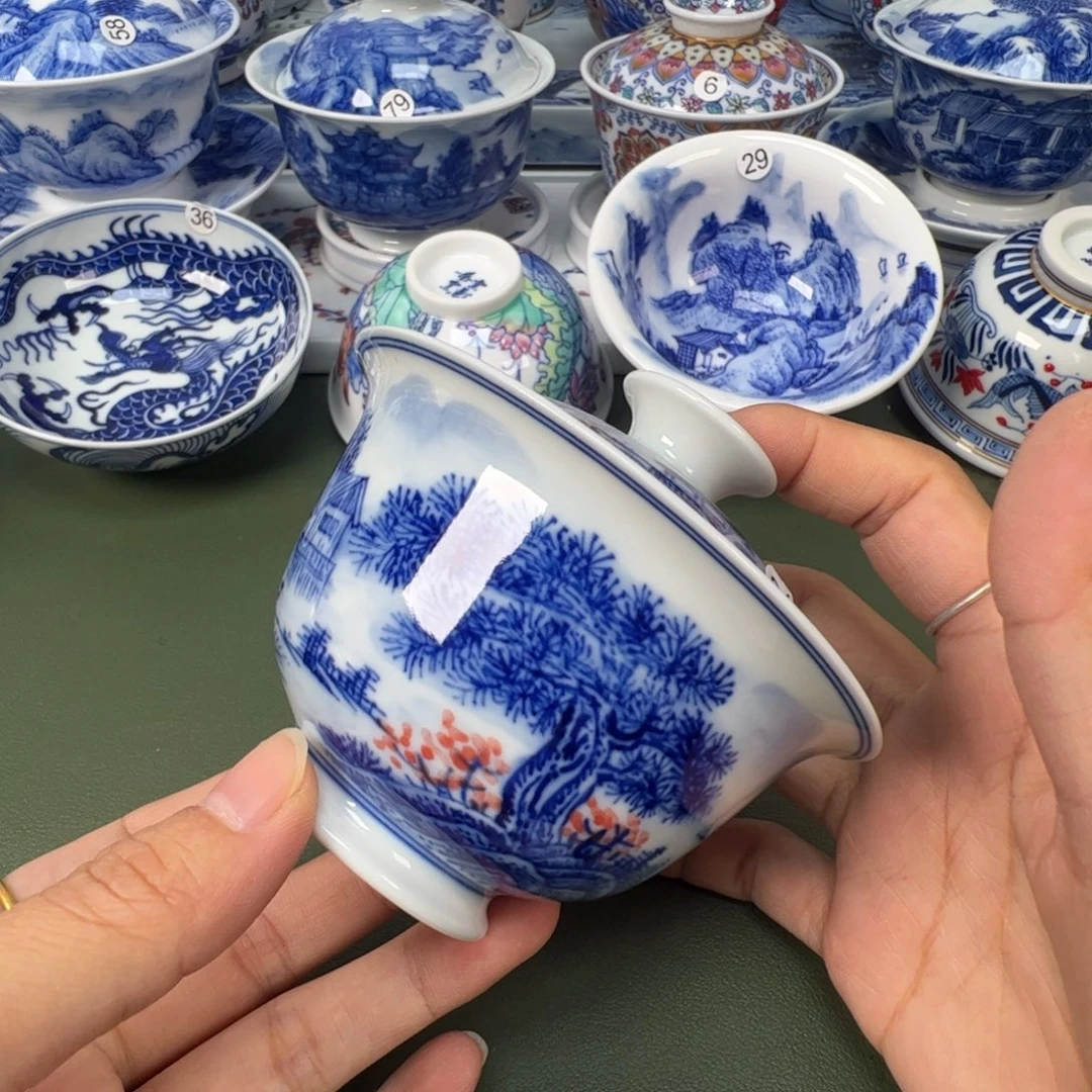 陶瓷景德镇纯手工纯手绘茶具木木64