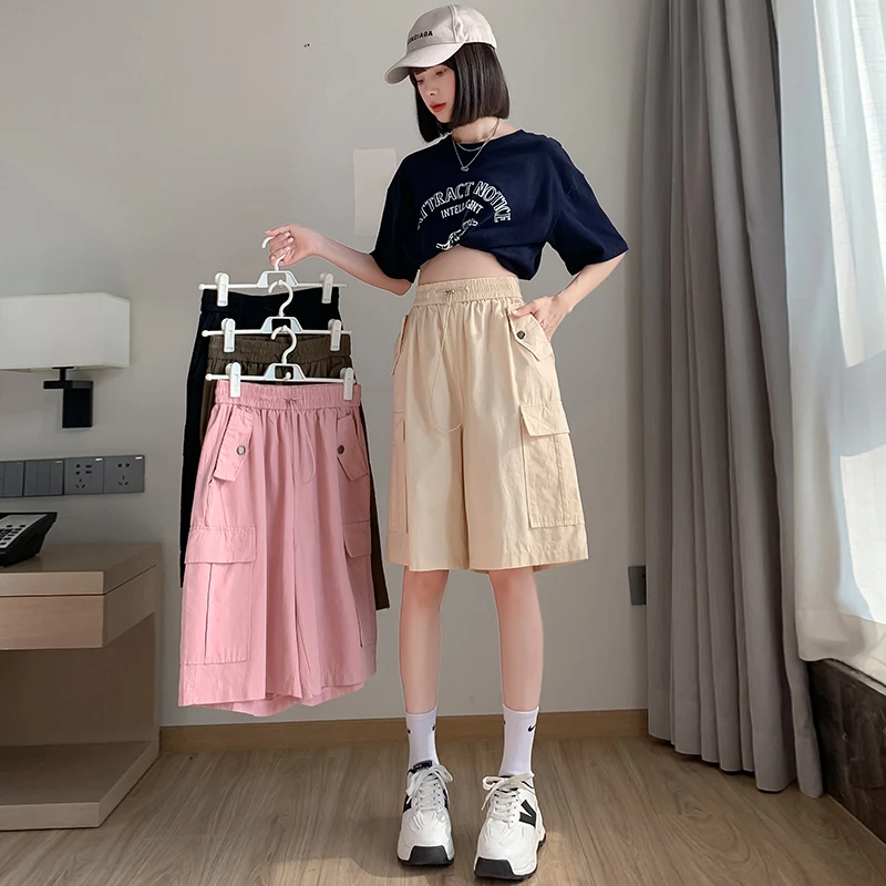 美式工装短裤女2025夏季薄款休闲裤高腰辣妹百搭五分裤