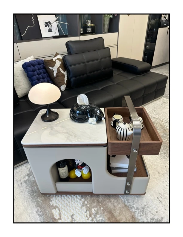 奢石方糖小推车移动边几客厅家用2025年新款高级感升降移动边几