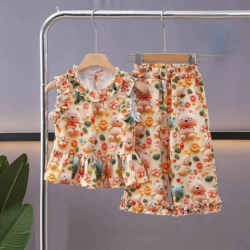 2025儿童女童学生可爱甜美套装潮流韩版时尚百搭洋气夏款两件套