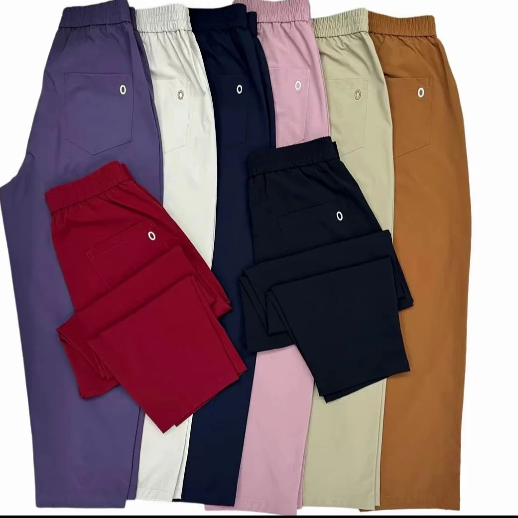 大码夏季新款冰丝速干透气八分高腰宽松显瘦透气百搭哈伦女裤