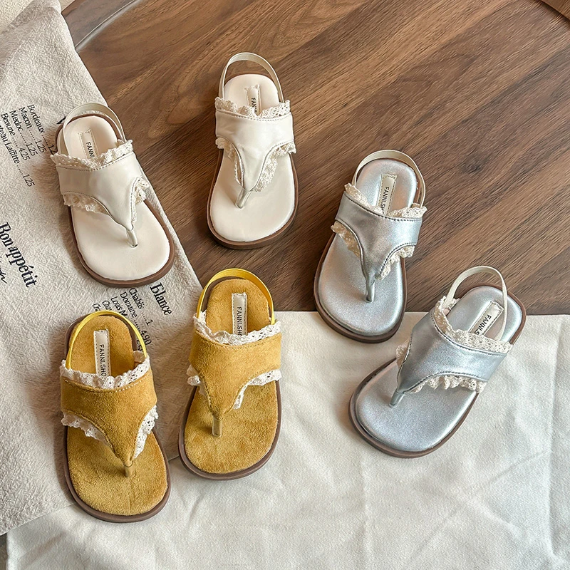 女童韩版百搭松紧带人字拖2025新款新款小女生时尚洋气外穿凉拖鞋