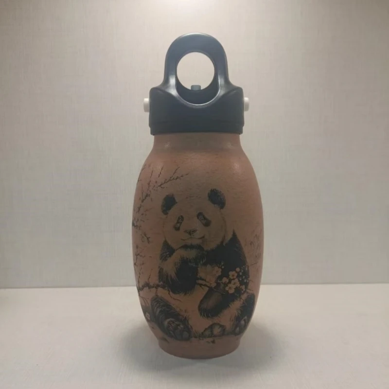 预 刻绘熊猫知竹常乐 黄金段龙蛋便携杯