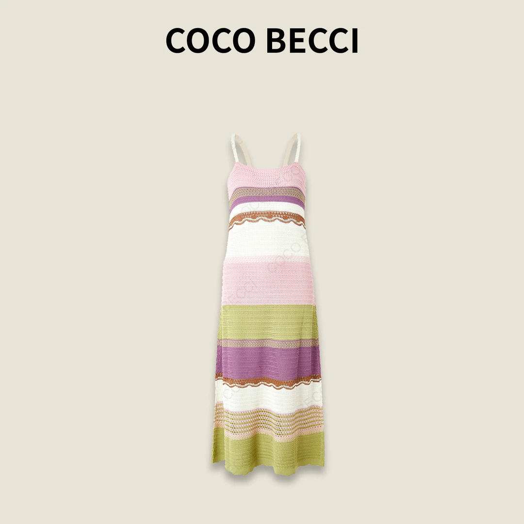 COCO BECCI【彩虹定律】波西米亚优雅吊带裙CFXYSU72A0003