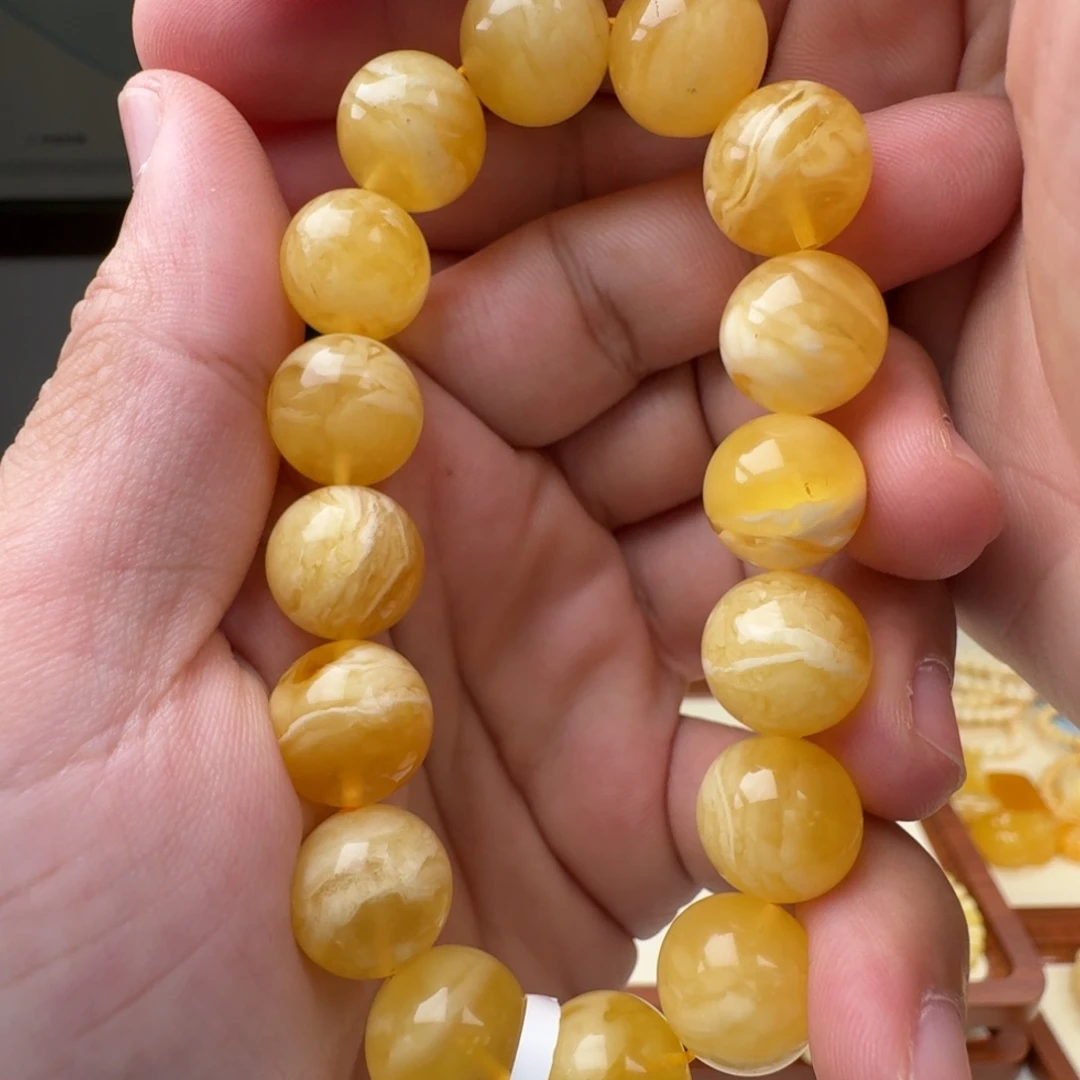 琥珀未镶嵌裸石蜜蜡手串