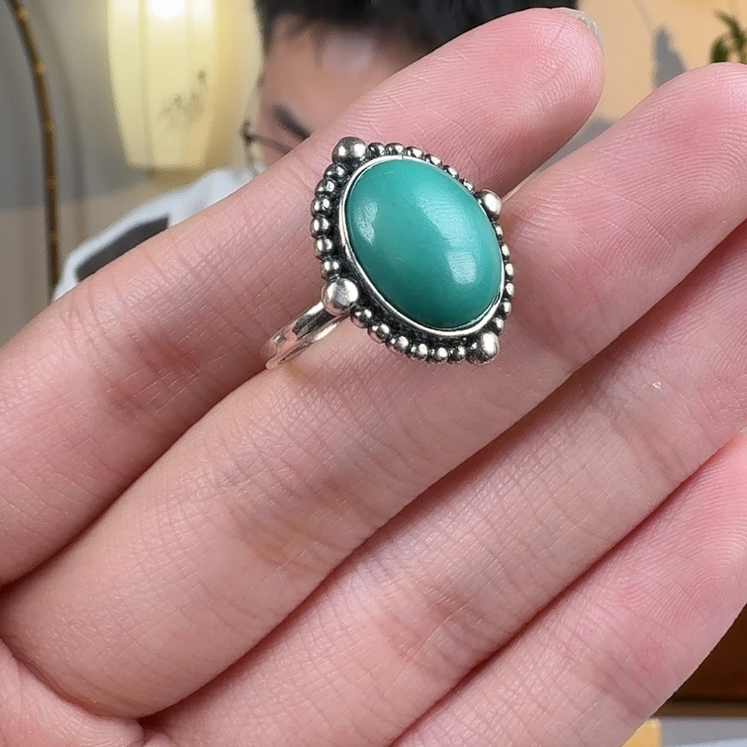 绿松石银S925镶嵌珠宝奇石67